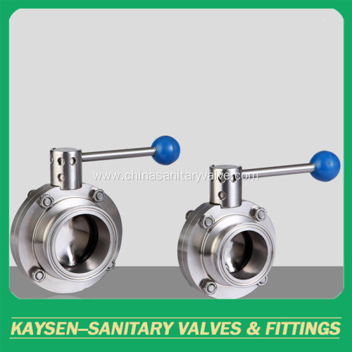 Sanitary butterfly type ball valves welded end